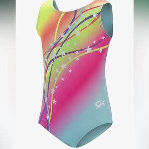Colorful GK Gymnastics Leotard Size CM (children’s medium). Excellent Condition